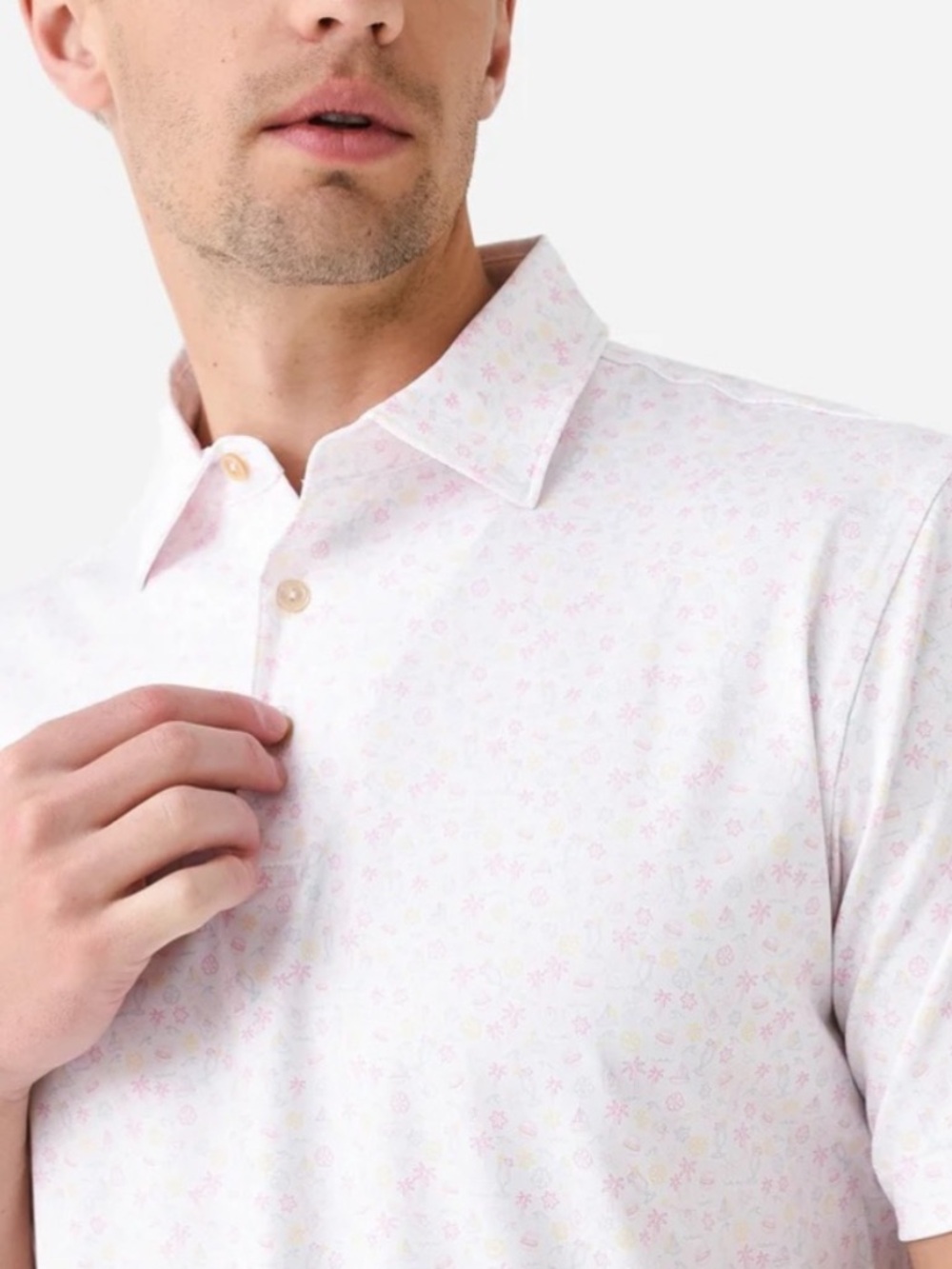 XXL Peter Millar “Burger Utopia” Print Performance Golf Polo